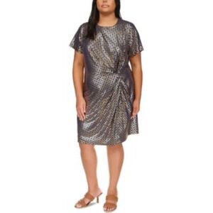 Michael Kors Metallic Twist Front Dress Party Cocktail Plus Size 2X‎ NWT $135